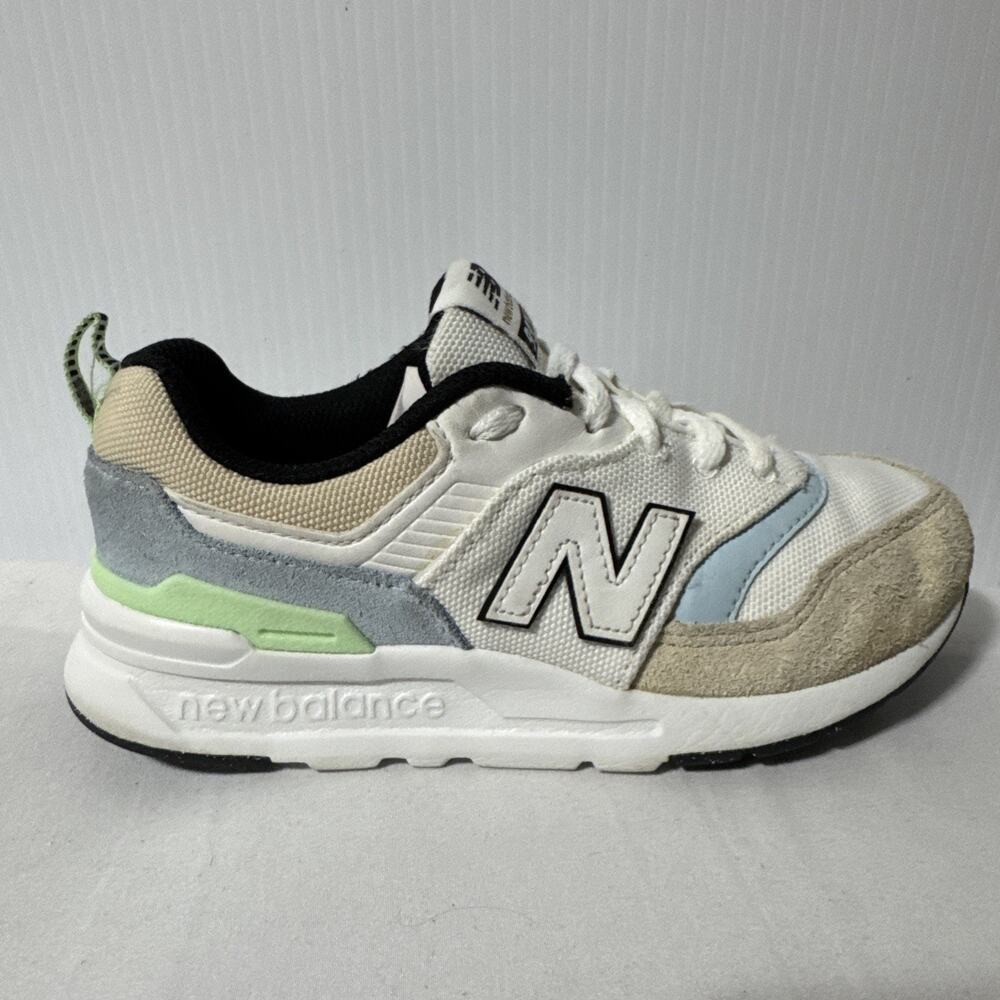 New Balance 997H Size 1.5 Kids White Bright Sky Blue Sneakers